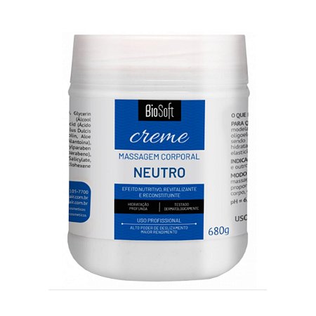 Creme de Massagem Corporal Biosoft Neutro 680g