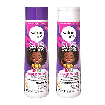 Shampoo + Condicionador Salon Line Kids Sos Cachos Super Óleos 300ml