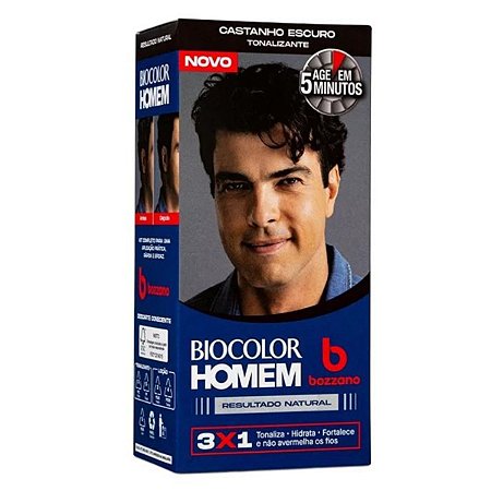 Tonalizante Bozzano Biocolor Homem Castanho Escuro