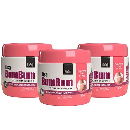 Kit Biosoft Creme Lisa Bumbum 120g C/3