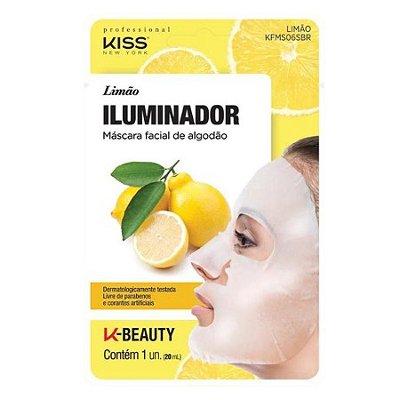 Máscara Facial de Algodão Kiss Limão Iluminador 20ml