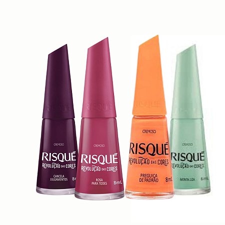 Kit Esmaltes Risque Revolução das Cores 8ml C/4