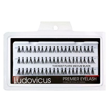 Cílios Tufinhos Ludovicus Premier Eyelash Thickest Flare Medium Black