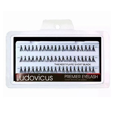 Cílios Tufinhos Ludovicus Premier Eyelash Thickest Flare Short Black
