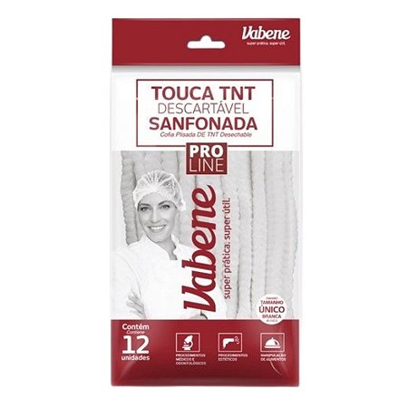 Touca Vabene Pro Line Tnt Descartável Branca C/12 Uni Tam:único