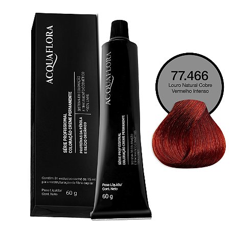 Coloração Acquaflora 77.466 Louro Natural Cobre Vermelho Intenso 60g