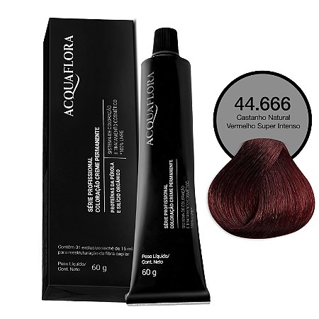 Coloração Acquaflora 44.666 Castanho Natural Vermelho Super Intenso 60g