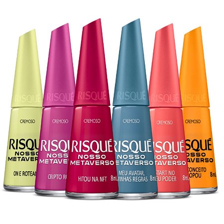 Kit Esmalte Cremoso Risqué Nosso Metaverso 8ml C/6