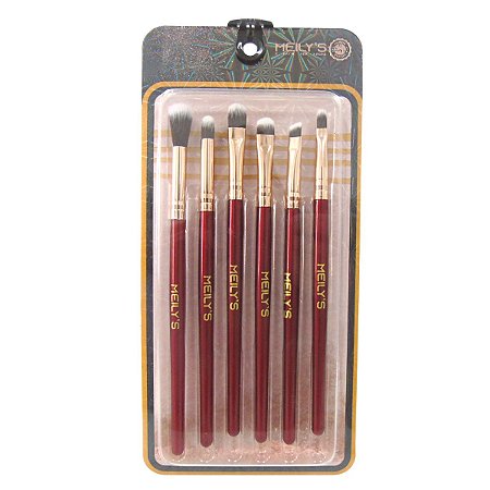 Kit de Pincéis Para Maquiagem Meily´s Vinho C/6