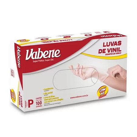 Luvas de Vinil Vabene Com Pó Tam:p C/100 Uni Ref.:1424
