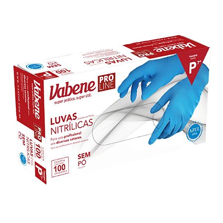 Luvas Nitrílicas Vabene Pro Line Sem Pó Tam:p C/100 Uni Azul Ref.:3075
