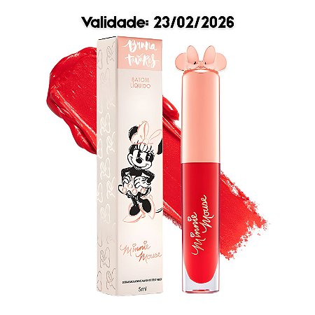 Batom Líquido Bruna Tavares Bt Minnie Mouse Bow-tiful 5ml Validade 23/02/2026