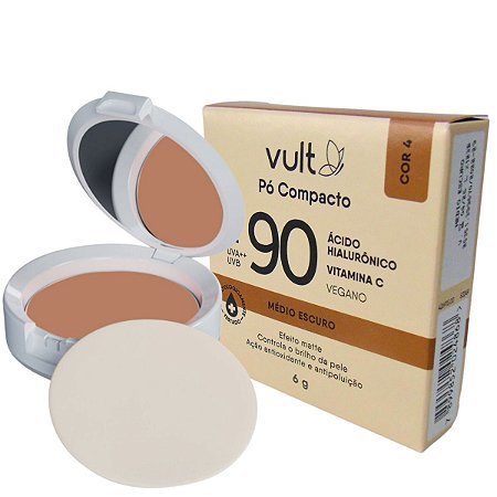 Pó Compacto Vult Fps 90 Médio Escuro 6g