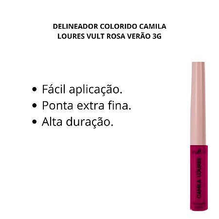 Delineador Colorido Camila Loures Vult Rosa Verão 3g