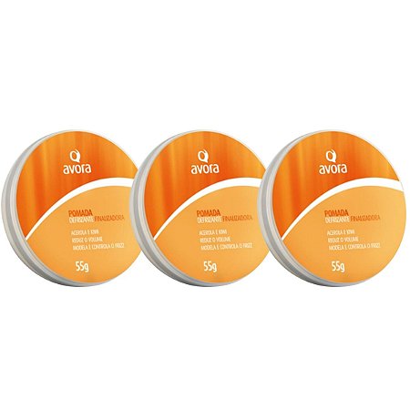 Kit Pomada Finalizadora Avora Defrizante 55g C/3