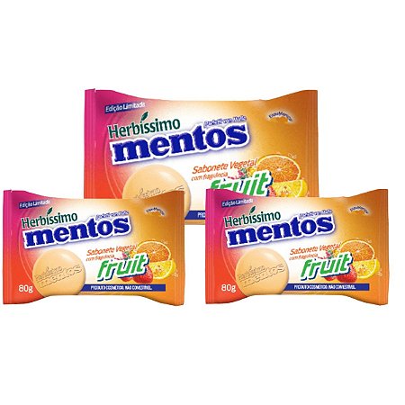 Kit Sabonete Vegetal Herbissimo Mentos Fruit 80g C/3