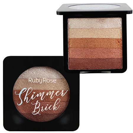 Iluminador Shimmer Brick Ruby Rose 5 In 1 Bronze 2 Hb-7226 7,5g
