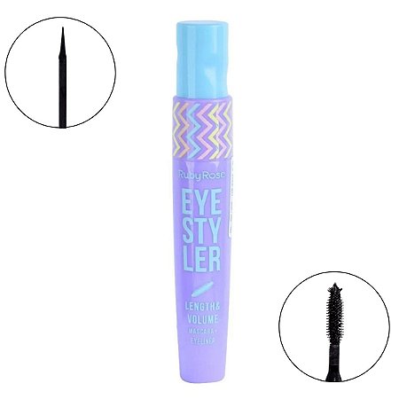 Máscara de Cílios + Delineador 2 em 1 Ruby Rose Eye Styler Length e Volume Hb-8310 L1 7ml