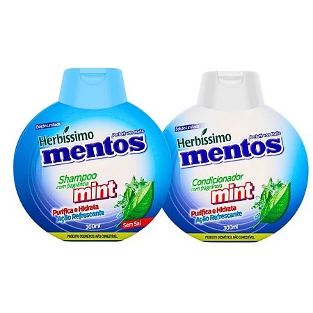 Kit Shampoo + Condicionador Herbissimo Mentos Mint 300ml