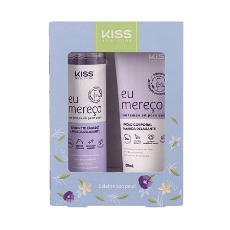 Kit Sabonete Líquido + Loção Corporal Lavanda Relaxante Kiss New York Eu Mereço Ktc03b