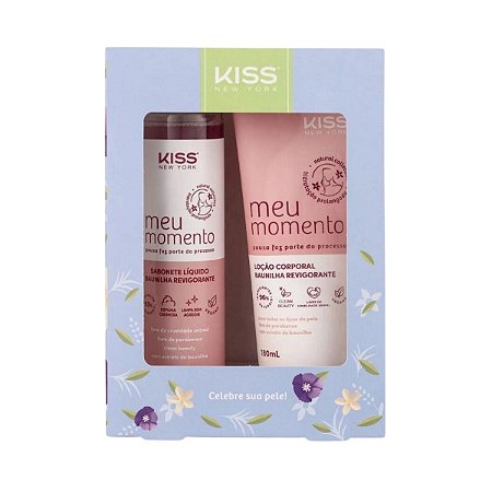 Kit Sabonete Líquido + Loção Corporal Baunilha Revigorante Kiss New York Eu Mereço Ktc02b