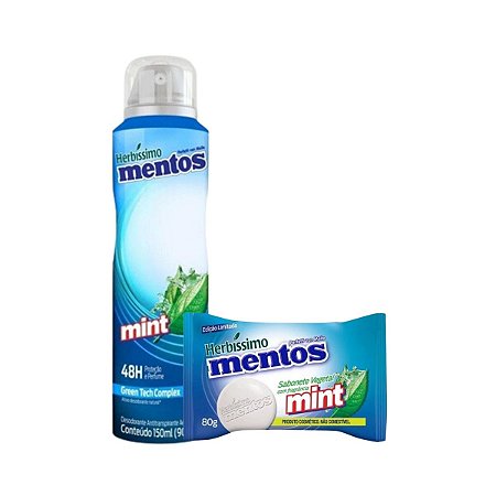 Kit Sabonete Vegetal + Desodorante Herbsimo Mentos Mint