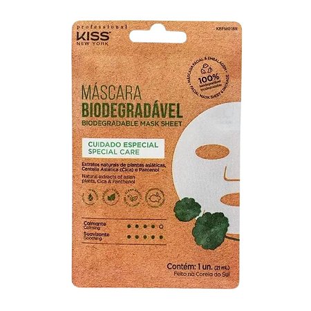 Máscara Facial Biodegradável Kiss New York Mask Sheet Special Care 21ml