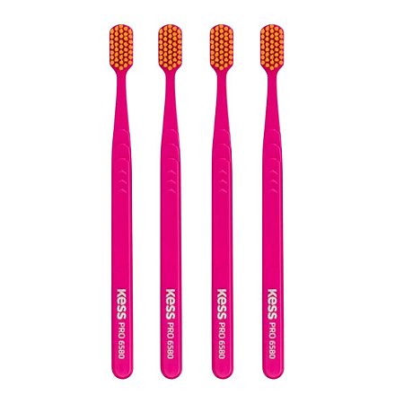 Kit Escova Dental Extra Macia Kess Pro Pocket Belliz Rosa C/4