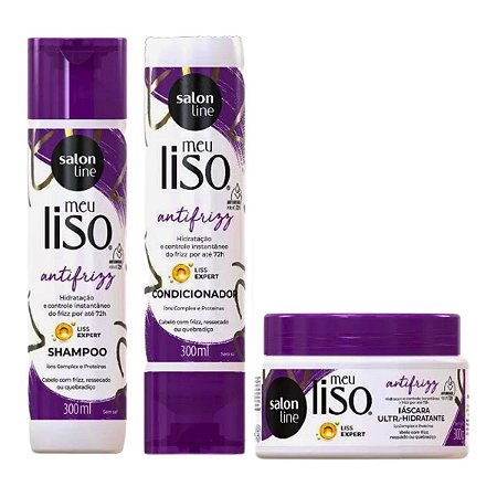 Kit Salon Line Meu Liso Antifrizz Liss Expert C/3