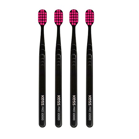Kit Escova Dental Extra Macia Kess Pro 10k Belliz Rosa C/4