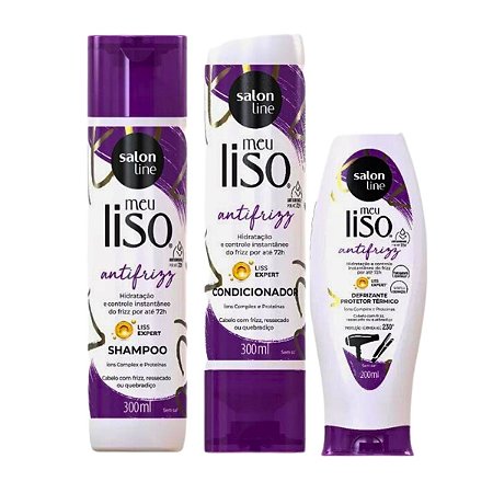 Kit Salon Line Meu Liso Antifrizz Liss Expert C/3