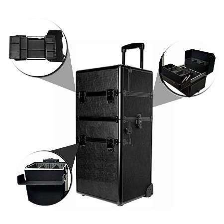 Maleta Carrinho Indice Tokyo 2 Andares 2 Rodinhas Preta