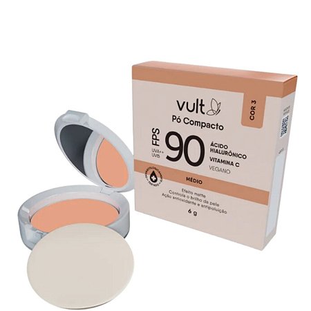 Pó Compacto Vult Fps 90 Médio 6g