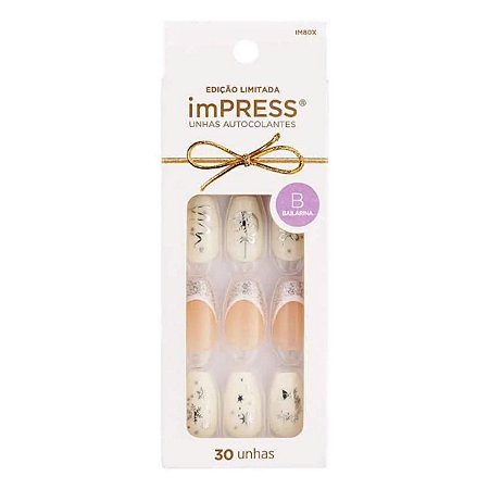 Unhas Autocolantes Kiss Impress Celebration Bailarina C/30 Im80x