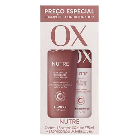 Kit Ox Nutre Cabelos Ressecados e Sem Brilho C/2