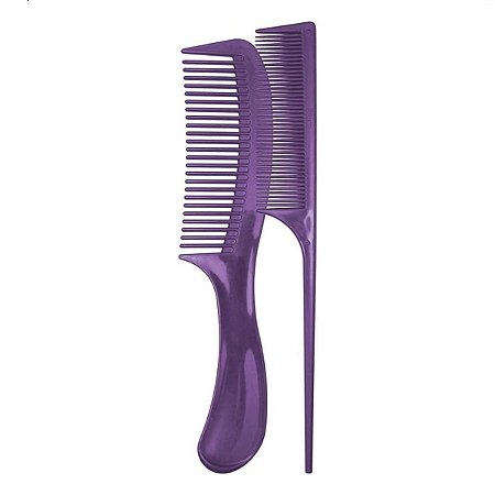 Conjunto de Pentes Ricca Grande e Cabo Fino Roxo Cód.346
