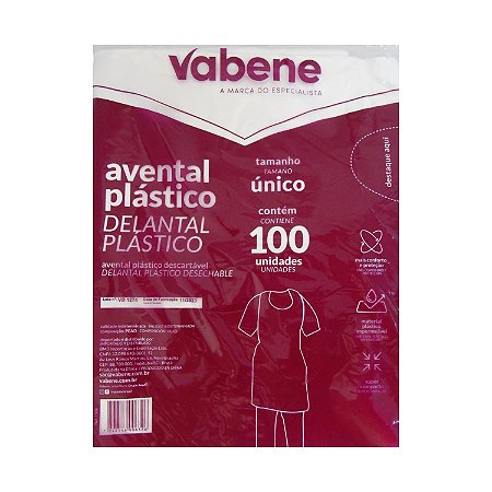 Avental Plástico Vabene Descartável Tam:único C/100