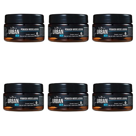 Kit Pomada Modeladora Farmaervas Urban Men Efeito Matte 50g C/6