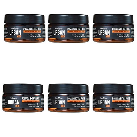 Kit Pomada Extra Forte Farmaervas Urban Men Efeito Natural 50g C/6