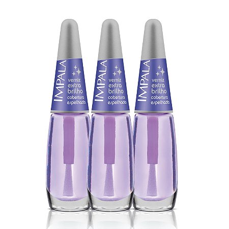 Kit Esmalte Verniz Impala Extra Brilho 7,5ml C/3