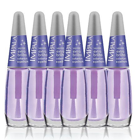 Kit Esmalte Verniz Impala Extra Brilho 7,5ml C/6