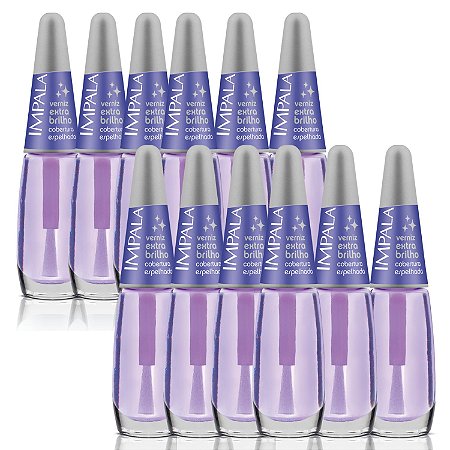 Kit Esmalte Verniz Impala Extra Brilho 7,5ml C/12
