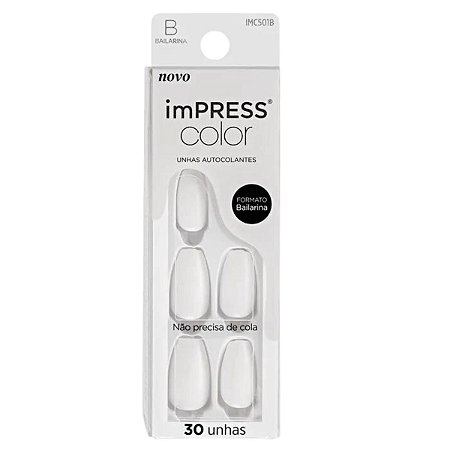 Unhas Autocolantes Kiss New York Impress Color Bailarina Frosting C/30un Imc501b