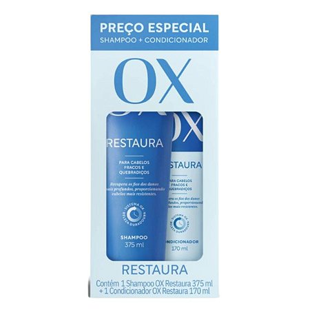 Kit Ox Restaura Cabelos Fracos e Quebradiços C/2