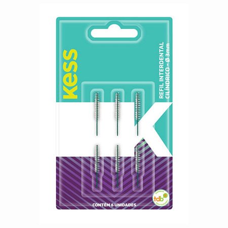 Refil Interdental Cilíndrico Kess 3mm C/6un Cód.1994