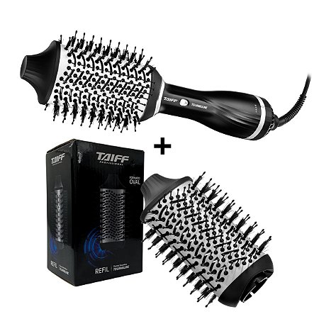Kit Taiff Tourmaline Escova Secadora 1200w 127v + Refil Oval