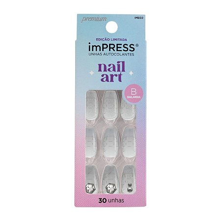 Unhas Autocolantes Kiss Impress Nail Art Legacy Bailarina C/30un Ime02