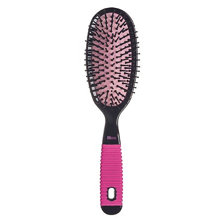 Escova Oval Ricca Black & Pink Cód.2411