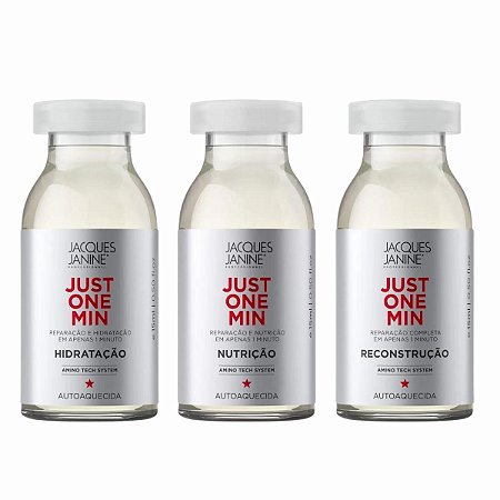 Kit Jacques Janine Just One Min: Ampola Cronograma Capilar Hidratação, Nutrição e Reconstrução