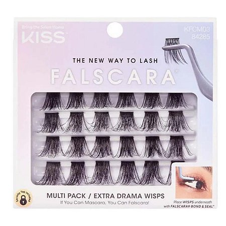 Cílios Individuais Kiss New York Falscara Extra Drama Wisps Kfcm03